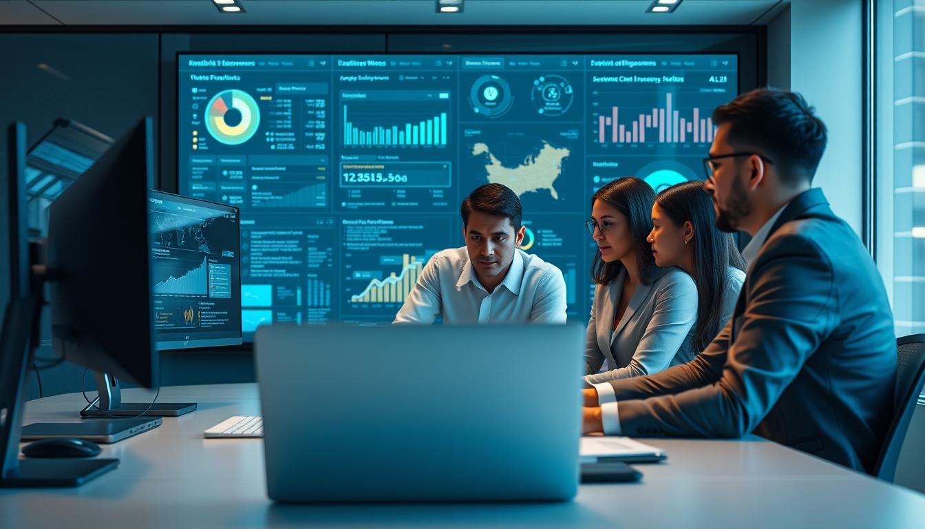 AI software company team and business technology strategy